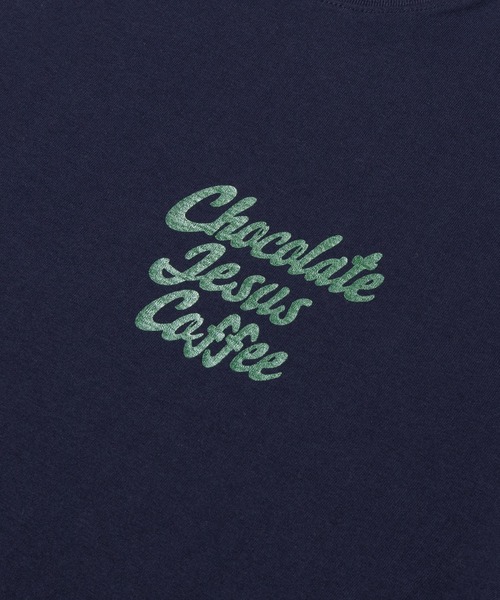 Chocolate Jesus Coffee（チョコレートジーザスコーヒー）の「COFFEE LOGO SS TEE（Tシャツ/カットソー・メンズ・ネイビー/ブルー/レンガ/ブラック/ホワイト・LARGE/MEDIUM/XX-LARGE/X-LARGE/SMALL）」の10枚目の写真