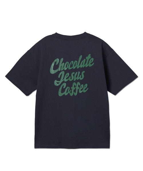 Chocolate Jesus Coffee（チョコレートジーザスコーヒー）の「COFFEE LOGO SS TEE（Tシャツ/カットソー・メンズ・ネイビー/ブルー/レンガ/ブラック/ホワイト・LARGE/MEDIUM/XX-LARGE/X-LARGE/SMALL）」の9枚目の写真