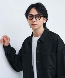 zoff SHIKANOMA 鹿の間　ボストン型クリアサングラス　ブラック　ゾフ 鹿の間コラボ】Zoff｜SHIKANOMA ボストン型 サングラス #1｜中顔面短縮