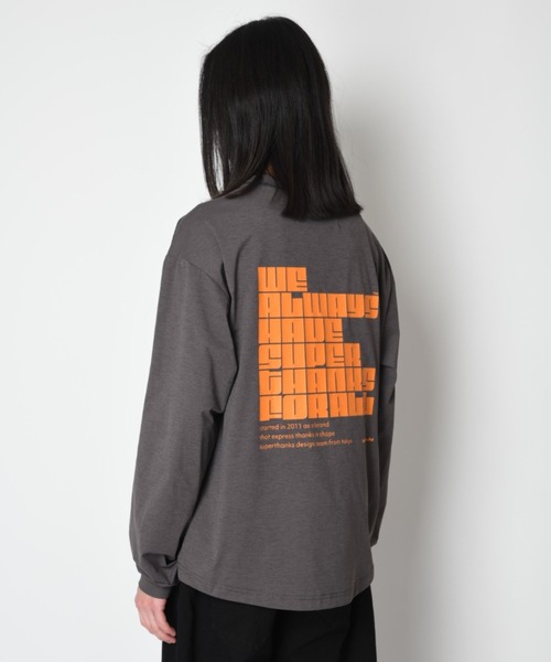 SUPERTHANKS（スーパーサンクス）の「【吸水速乾・接触冷感・抗菌防臭】バックプリントロングTシャツ[pop logo] Functional L/S T-shirt（Tシャツ/カットソー・メンズ・ホワイト/ピンク/ブラック/グレー・M/S/L）」の8枚目の写真