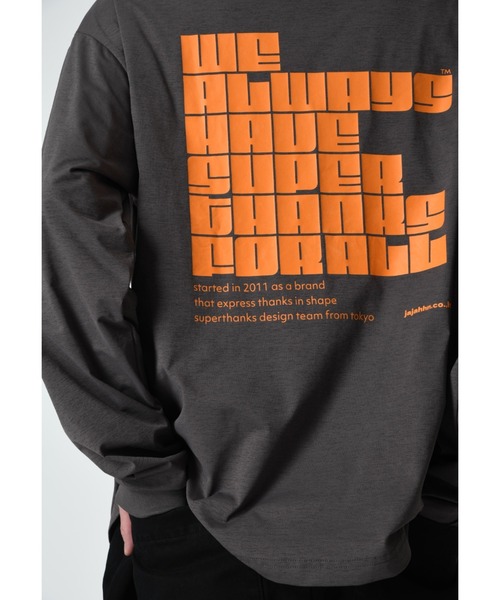 SUPERTHANKS（スーパーサンクス）の「【吸水速乾・接触冷感・抗菌防臭】バックプリントロングTシャツ[pop logo] Functional L/S T-shirt（Tシャツ/カットソー・メンズ・ホワイト/ピンク/ブラック/グレー・M/S/L）」の6枚目の写真