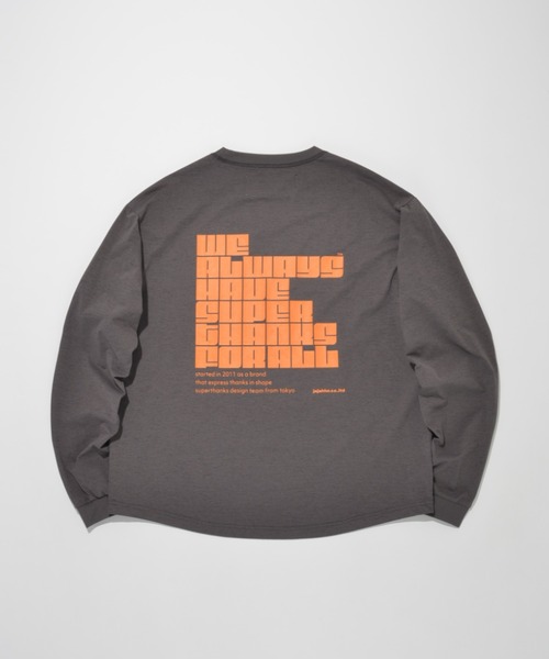 SUPERTHANKS（スーパーサンクス）の「【吸水速乾・接触冷感・抗菌防臭】バックプリントロングTシャツ[pop logo] Functional L/S T-shirt（Tシャツ/カットソー・メンズ・ホワイト/ピンク/ブラック/グレー・M/S/L）」の5枚目の写真