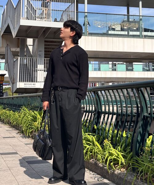 AGOD（エージーオーディー）の「ストラップバンディングワイドスラックス[ブラックストライプ]（スラックス・レディース・その他・LARGE/SMALL/MEDIUM）」の13枚目の写真