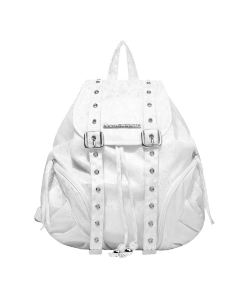FANCY CLUB（ファンシークラブ）の「【日本未発売/WEB限定】FANCY CLUB(ファンシークラブ)/A4対応 サテン アイレット ドローコード ドローストリング ナップザック リュック バックパック/SATIN EYELET BACKPACK（バックパック/リュック・レディース・ホワイト/ブラック・FREE）」の17枚目の写真