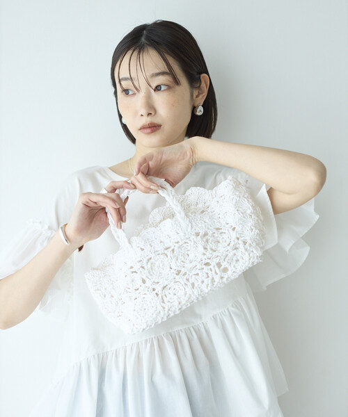 Firsthand(ファーストハンド)の「Firsthand/ファーストハンド ラフィアボストンバッグ / かごバッグ(ボストンバッグ・レディース・ブラウン/ブラック/ホワイト・ONE SIZE)」の7枚目の写真