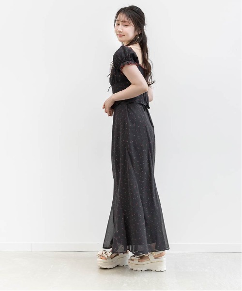 RANDA（ランダ）の「【Cherry＆Strawberry】チェリープリントシフォンワンピース（ワンピース・レディース・ピンク/ブラック・0/1）」の9枚目の写真