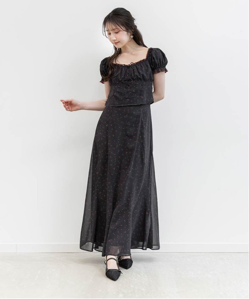 RANDA（ランダ）の「【Cherry＆Strawberry】チェリープリントシフォンワンピース（ワンピース・レディース・ピンク/ブラック・0/1）」の11枚目の写真