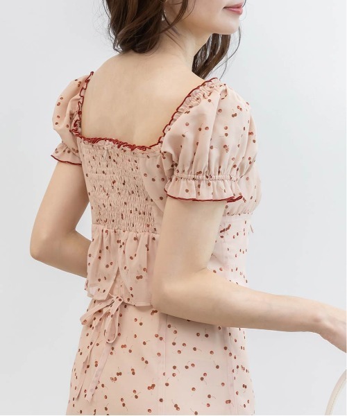 RANDA（ランダ）の「【Cherry＆Strawberry】チェリープリントシフォンワンピース（ワンピース・レディース・ピンク/ブラック・0/1）」の13枚目の写真