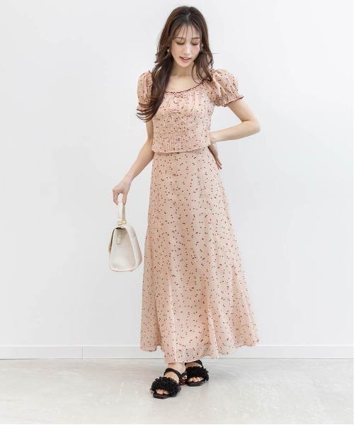 RANDA（ランダ）の「【Cherry＆Strawberry】チェリープリントシフォンワンピース（ワンピース・レディース・ピンク/ブラック・0/1）」の14枚目の写真
