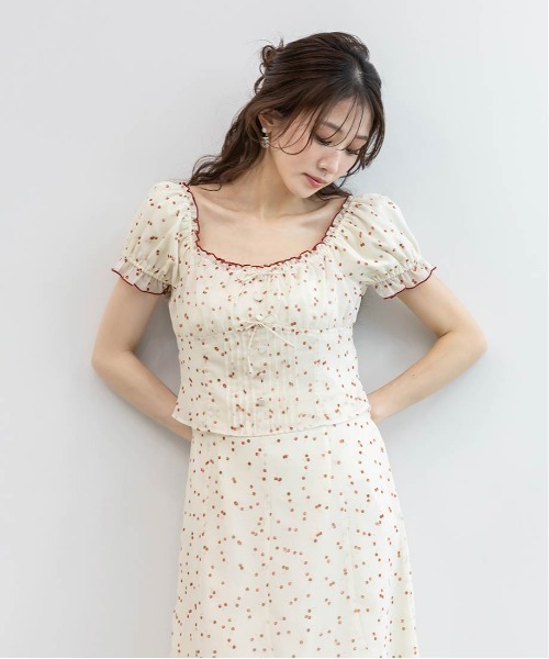 RANDA（ランダ）の「【Cherry＆Strawberry】チェリープリントシフォンワンピース（ワンピース・レディース・ピンク/ブラック・0/1）」の18枚目の写真