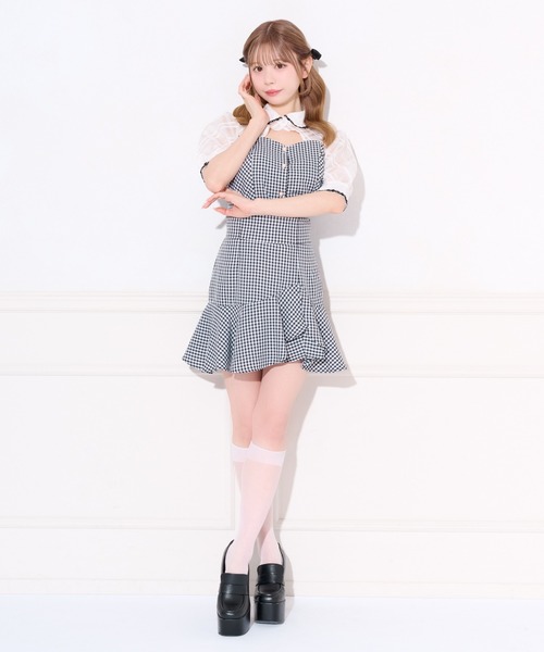apres jour(アプレジュール)の「【セット着用可能】フロントオープンチェックドッキングブラウス(シャツ/ブラウス・レディース・ブラック/ブラウン系その他/ブラック系その他・X-LARGE/フリー)」の8枚目の写真