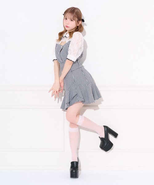 apres jour(アプレジュール)の「【セット着用可能】フロントオープンチェックドッキングブラウス(シャツ/ブラウス・レディース・ブラック/ブラウン系その他/ブラック系その他・X-LARGE/フリー)」の9枚目の写真