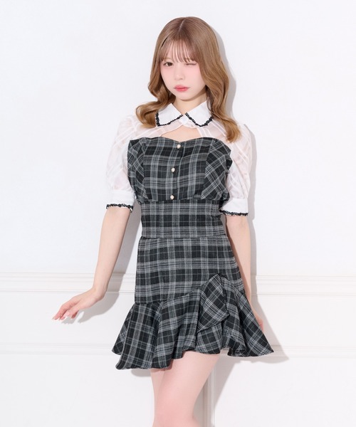 apres jour(アプレジュール)の「【セット着用可能】フロントオープンチェックドッキングブラウス(シャツ/ブラウス・レディース・ブラック/ブラウン系その他/ブラック系その他・X-LARGE/フリー)」の12枚目の写真
