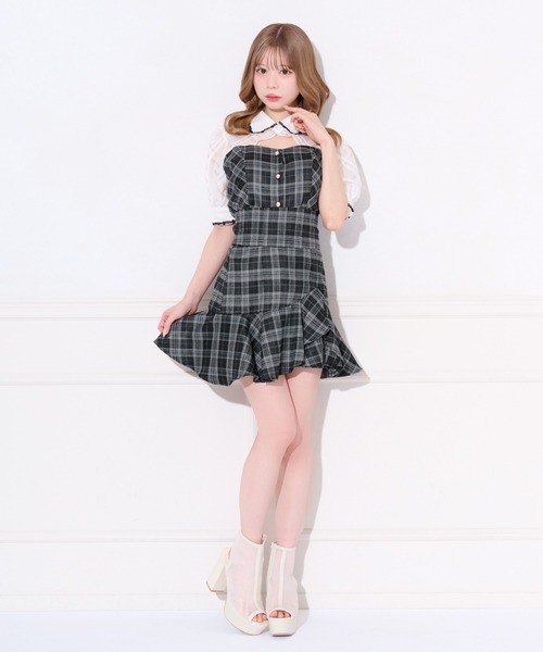 apres jour(アプレジュール)の「【セット着用可能】フロントオープンチェックドッキングブラウス(シャツ/ブラウス・レディース・ブラック/ブラウン系その他/ブラック系その他・X-LARGE/フリー)」の15枚目の写真