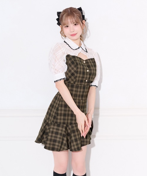apres jour(アプレジュール)の「【セット着用可能】フロントオープンチェックドッキングブラウス(シャツ/ブラウス・レディース・ブラック/ブラウン系その他/ブラック系その他・X-LARGE/フリー)」の19枚目の写真