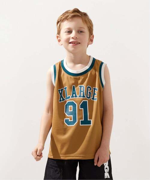 XLARGE KIDS(エクストララージキッズ)の「ナンバリング メッシュタンクトップ(タンクトップ・キッズ・ブルー/ベージュ・120cm/110cm/140cm/130cm/100cm/90cm)」の2枚目の写真
