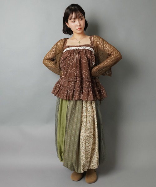 SPINNS(スピンズ)の「キャミチュニック/ドット/NEO森ガール(チュニック・レディース・ブラウン/アイボリー・ONESIZE)」の13枚目の写真