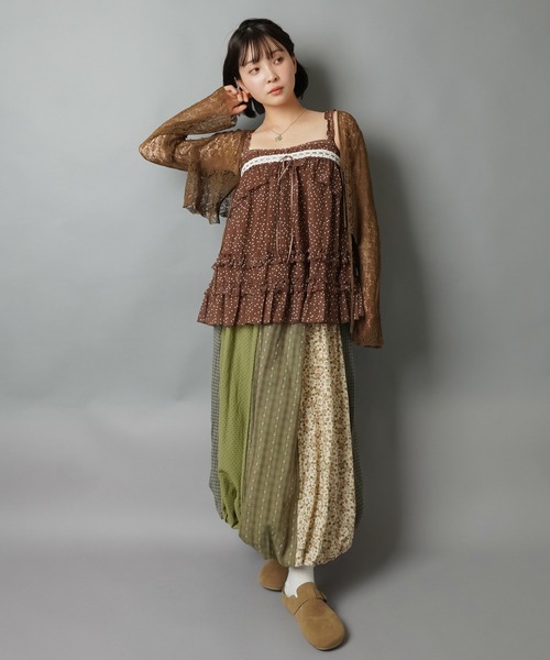 SPINNS(スピンズ)の「キャミチュニック/ドット/NEO森ガール(チュニック・レディース・ブラウン/アイボリー・ONESIZE)」の15枚目の写真