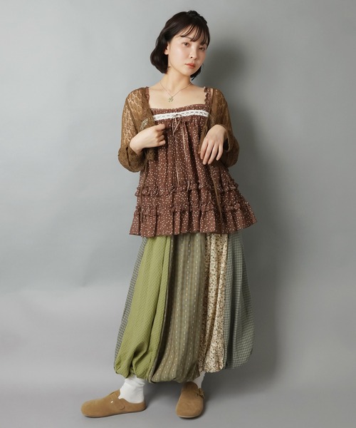 SPINNS(スピンズ)の「キャミチュニック/ドット/NEO森ガール(チュニック・レディース・ブラウン/アイボリー・ONESIZE)」の16枚目の写真