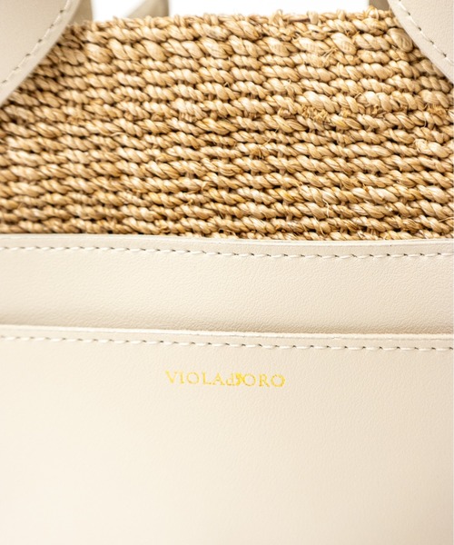 VIOLAd'ORO(ヴィオラドーロ)の「【VIOLAd'ORO/ヴィオラドーロ】2WAY アカパかごバッグ 本革 レザーポケットトート Mサイズ(かごバッグ・レディース・ベージュ/ナチュラル・FREE)」の17枚目の写真