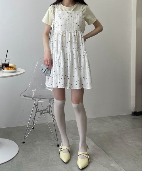 WEGO(ウィゴー)の「WEGO/【26年春夏新作】ティアードキャミワンピース(ワンピース・レディース・ホワイト/その他1・FREE)」の4枚目の写真