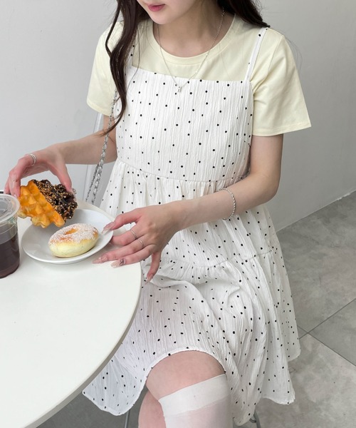 WEGO(ウィゴー)の「WEGO/【26年春夏新作】ティアードキャミワンピース(ワンピース・レディース・ホワイト/その他1・FREE)」の13枚目の写真