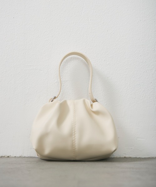 Lunea(ルネア)の「2way巾着ミニバッグ / drawstring 2way mini bag(ハンドバッグ・レディース・ブラウン/アイボリー・FREE)」の3枚目の写真