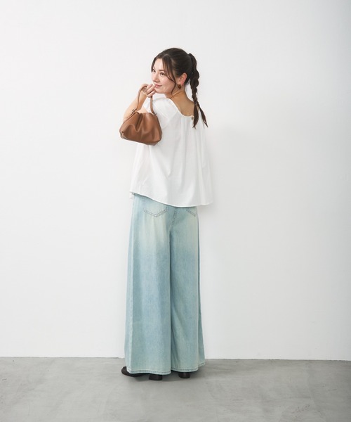 Lunea(ルネア)の「2way巾着ミニバッグ / drawstring 2way mini bag(ハンドバッグ・レディース・ブラウン/アイボリー・FREE)」の11枚目の写真