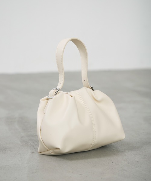 Lunea(ルネア)の「2way巾着ミニバッグ / drawstring 2way mini bag(ハンドバッグ・レディース・ブラウン/アイボリー・FREE)」の4枚目の写真