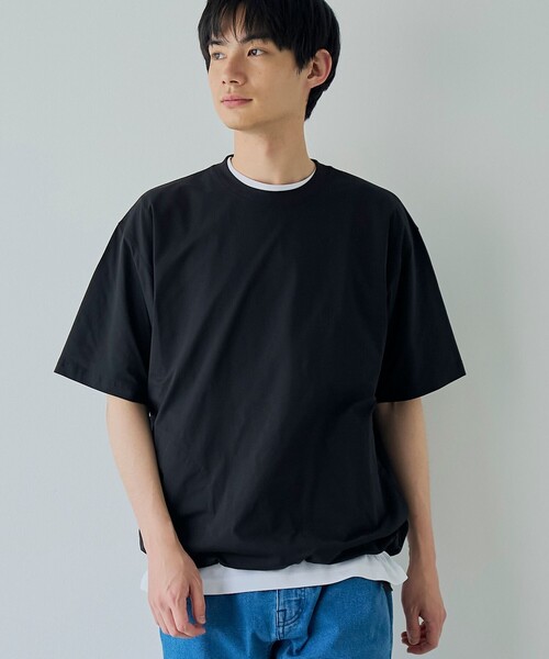 coen(コーエン)の「【2WAYストレッチ・接触冷感・UVカット】マルチファンクションプルオーバー(Tシャツ/カットソー・メンズ・ダークグレー/ベージュ/ブラック・S/L/M)」の1枚目の写真
