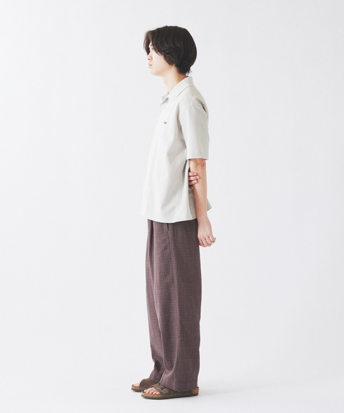 JOURNAL STANDARD relume(ジャーナルスタンダード レリューム)の「コットンリネン カスリ スラブ ワイド イージーパンツ(スラックス・メンズ・ブラウン/チャコールグレー/アイボリー・LARGE/MEDIUM)」の11枚目の写真