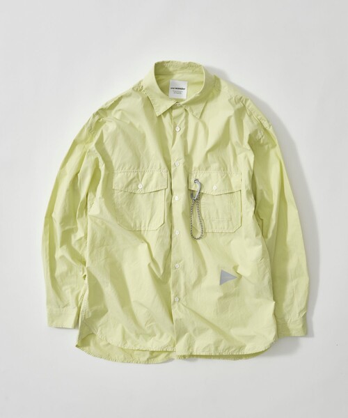 and wander（アンドワンダー）の「【and wander/アンドワンダー】CORDURA typewriter LS shirt（シャツ/ブラウス・メンズ・イエロー/ブラック・L/M）」の2枚目の写真