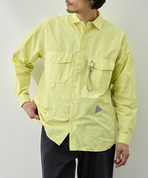 and wander（アンドワンダー）の「【and wander/アンドワンダー】CORDURA typewriter LS shirt（シャツ/ブラウス・メンズ・イエロー/ブラック・L/M）」の5枚目の写真