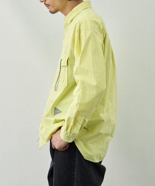 and wander（アンドワンダー）の「【and wander/アンドワンダー】CORDURA typewriter LS shirt（シャツ/ブラウス・メンズ・イエロー/ブラック・L/M）」の4枚目の写真