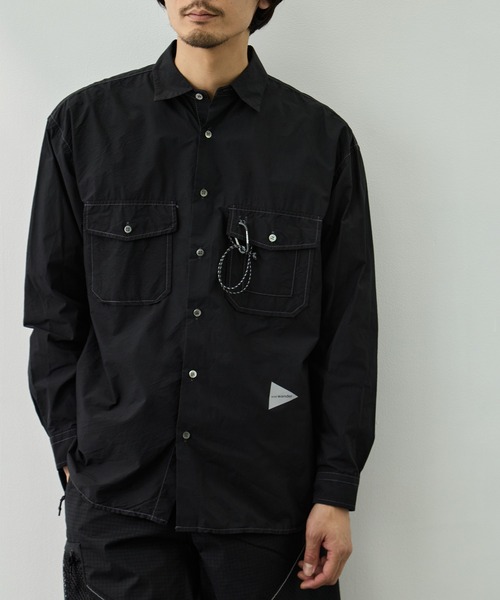 and wander（アンドワンダー）の「【and wander/アンドワンダー】CORDURA typewriter LS shirt（シャツ/ブラウス・メンズ・イエロー/ブラック・L/M）」の8枚目の写真