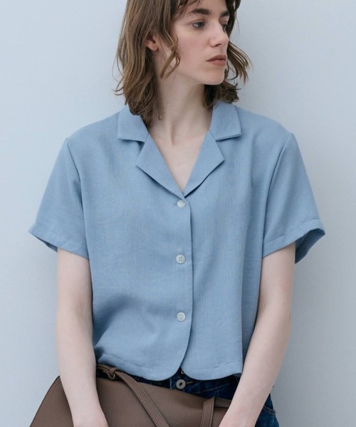 flaeu(フラユ)の「Open Collar Short Shirt(シャツ/ブラウス・レディース・ベージュ/ライトブルー/ブラック・FREE)」の12枚目の写真