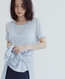 レイヤードホルターネックシアーTシャツ