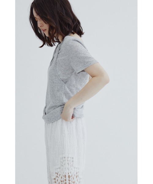 ANF.MUU(アンフムー)の「レイヤードホルターネックシアーTシャツ(Tシャツ/カットソー・レディース・グレー/ブルー/ホワイト・FREE)」の16枚目の写真