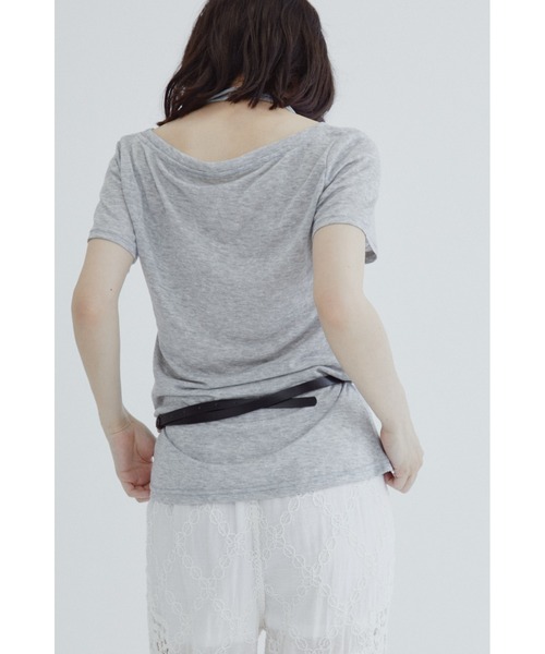 ANF.MUU(アンフムー)の「レイヤードホルターネックシアーTシャツ(Tシャツ/カットソー・レディース・グレー/ブルー/ホワイト・FREE)」の15枚目の写真