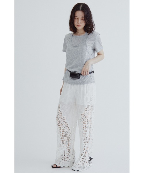 ANF.MUU(アンフムー)の「レイヤードホルターネックシアーTシャツ(Tシャツ/カットソー・レディース・グレー/ブルー/ホワイト・FREE)」の13枚目の写真