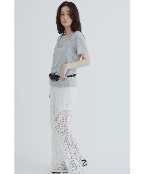 ANF.MUU(アンフムー)の「レイヤードホルターネックシアーTシャツ(Tシャツ/カットソー・レディース・グレー/ブルー/ホワイト・FREE)」の12枚目の写真