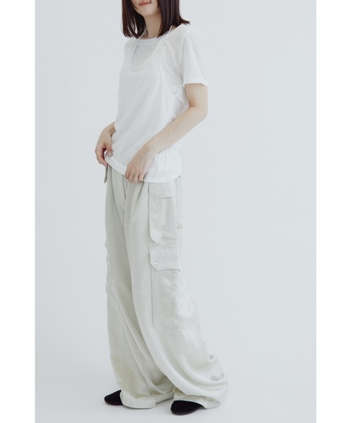 ANF.MUU(アンフムー)の「レイヤードホルターネックシアーTシャツ(Tシャツ/カットソー・レディース・グレー/ブルー/ホワイト・FREE)」の22枚目の写真