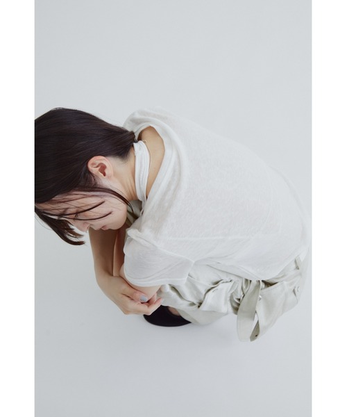ANF.MUU(アンフムー)の「レイヤードホルターネックシアーTシャツ(Tシャツ/カットソー・レディース・グレー/ブルー/ホワイト・FREE)」の18枚目の写真