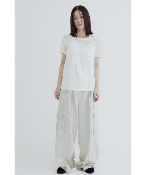 ANF.MUU(アンフムー)の「レイヤードホルターネックシアーTシャツ(Tシャツ/カットソー・レディース・グレー/ブルー/ホワイト・FREE)」の19枚目の写真