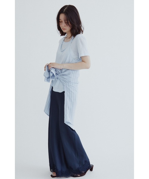 ANF.MUU(アンフムー)の「レイヤードホルターネックシアーTシャツ(Tシャツ/カットソー・レディース・グレー/ブルー/ホワイト・FREE)」の8枚目の写真