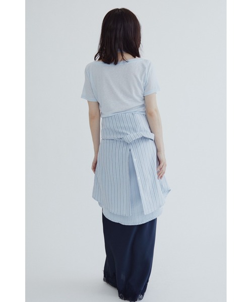 ANF.MUU(アンフムー)の「レイヤードホルターネックシアーTシャツ(Tシャツ/カットソー・レディース・グレー/ブルー/ホワイト・FREE)」の7枚目の写真