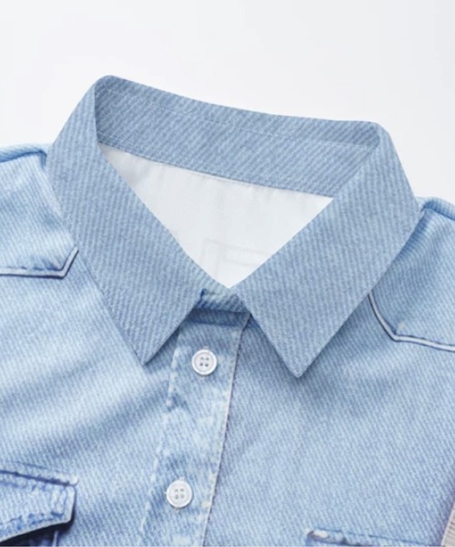 U:UME(ユーム)の「Illusion Print Panel Shirt(シャツ/ブラウス・メンズ・ブルー・LARGE/X-LARGE/MEDIUM/SMALL)」の3枚目の写真