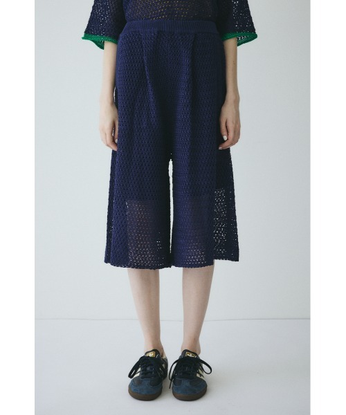 HeRIN.CYE(ヘリンドットサイ)の「Mesh knit half pants / メッシュニットパンツ(その他パンツ・レディース・ブラウン/ネイビー・FREE)」の1枚目の写真