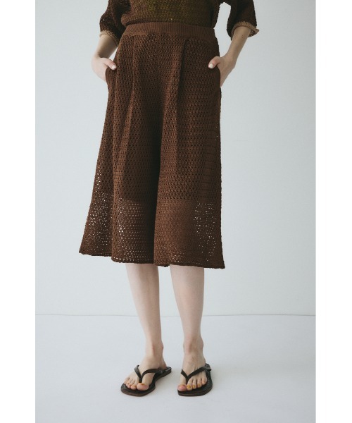 HeRIN.CYE(ヘリンドットサイ)の「Mesh knit half pants / メッシュニットパンツ(その他パンツ・レディース・ブラウン/ネイビー・FREE)」の2枚目の写真
