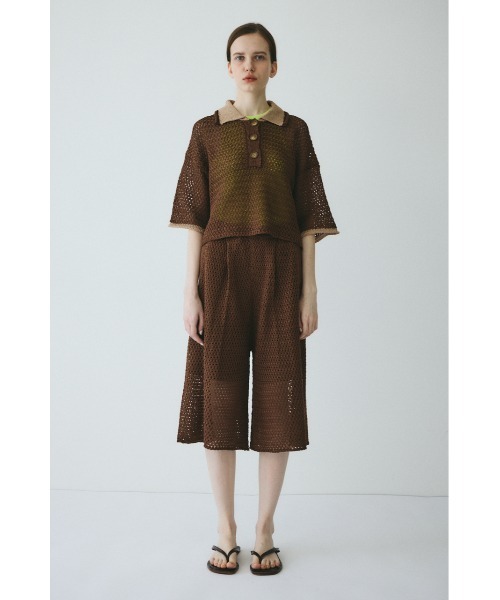 HeRIN.CYE(ヘリンドットサイ)の「Mesh knit half pants / メッシュニットパンツ(その他パンツ・レディース・ブラウン/ネイビー・FREE)」の3枚目の写真